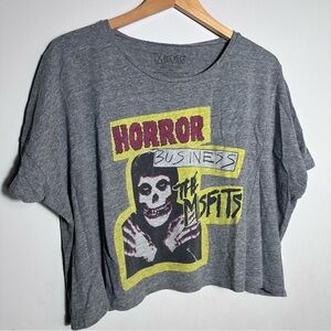 Gray Misfits Oversized Graphic T-Shirt